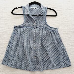 Blouse Top Navy Geometric Cami Grunge Indie Sleaze Y2K Festival Racerback Size S